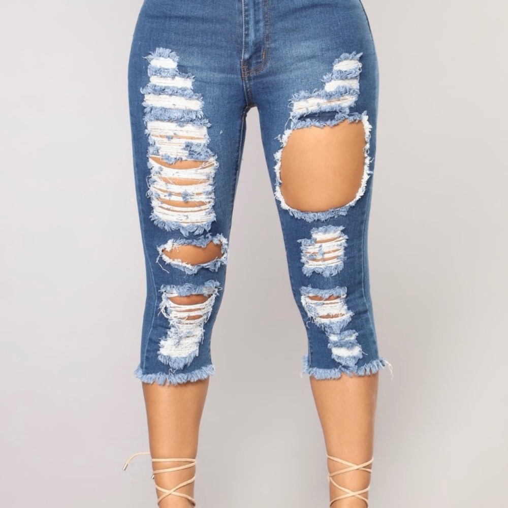 Long distressed “Shorts”
